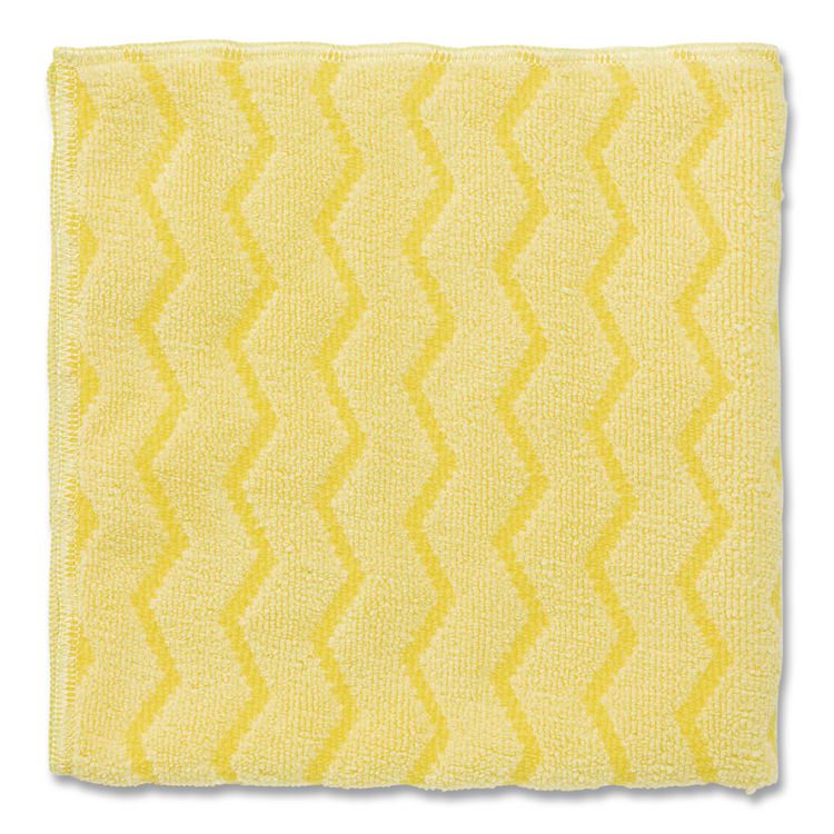 Reusable Cleaning Cloths, Microfiber, 16 x 16, Yellow, 12/Carton