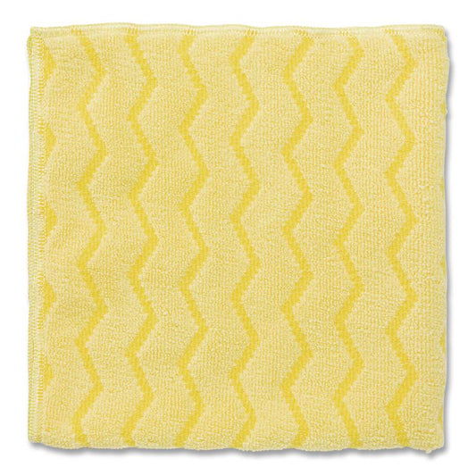 Reusable Cleaning Cloths, Microfiber, 16 x 16, Yellow, 12/Carton