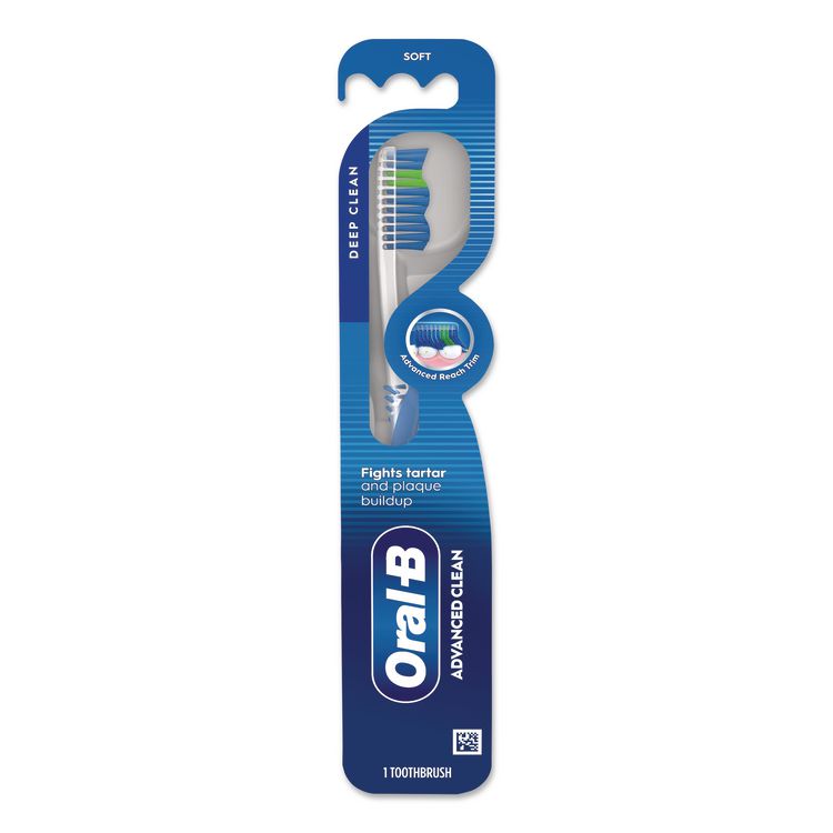 Advanced Clean Soft Bristle Toothbrush, Randomly Assorted Colors, 72/Carton
