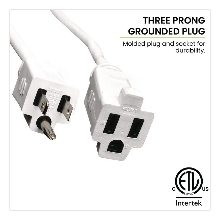 16 AWG Outdoor Extension Cord, 18 ft, 13 A, White