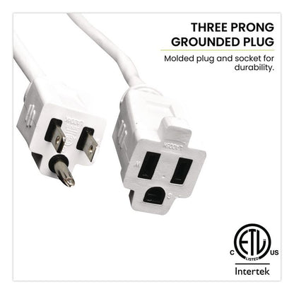 16 AWG Outdoor Extension Cord, 18 ft, 13 A, White