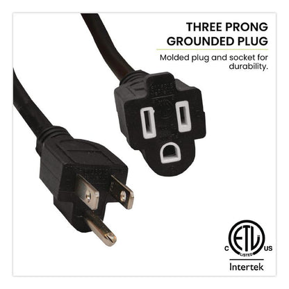 14 AWG Heavy-Duty Extension Cord, 100 ft, 13 A, Black