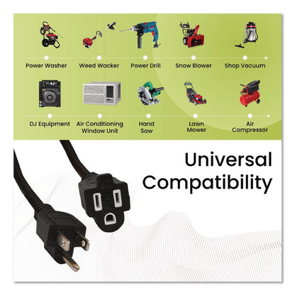 14 AWG Heavy-Duty Extension Cord, 100 ft, 13 A, Black