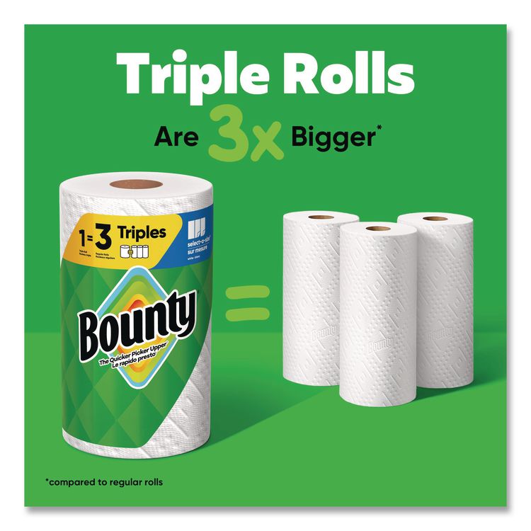 Kitchen Roll Paper Towels, 2-Ply, White, 10.5 x 11, 75 Sheets/Roll, 4 Triple Rolls/Pack, 6 Packs/Carton