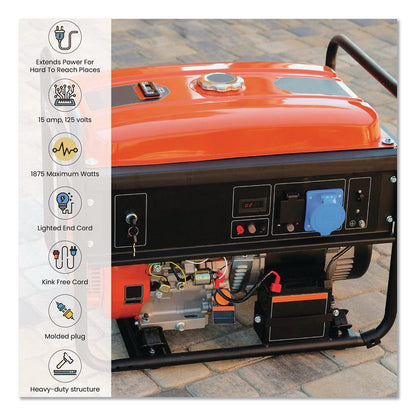 12 AWG 3-Outlet Heavy-Duty Extension Cord, 100 ft, 15 A, Orange