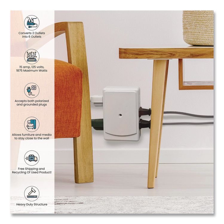 6 Outlet Side Mount Wall Tap, White