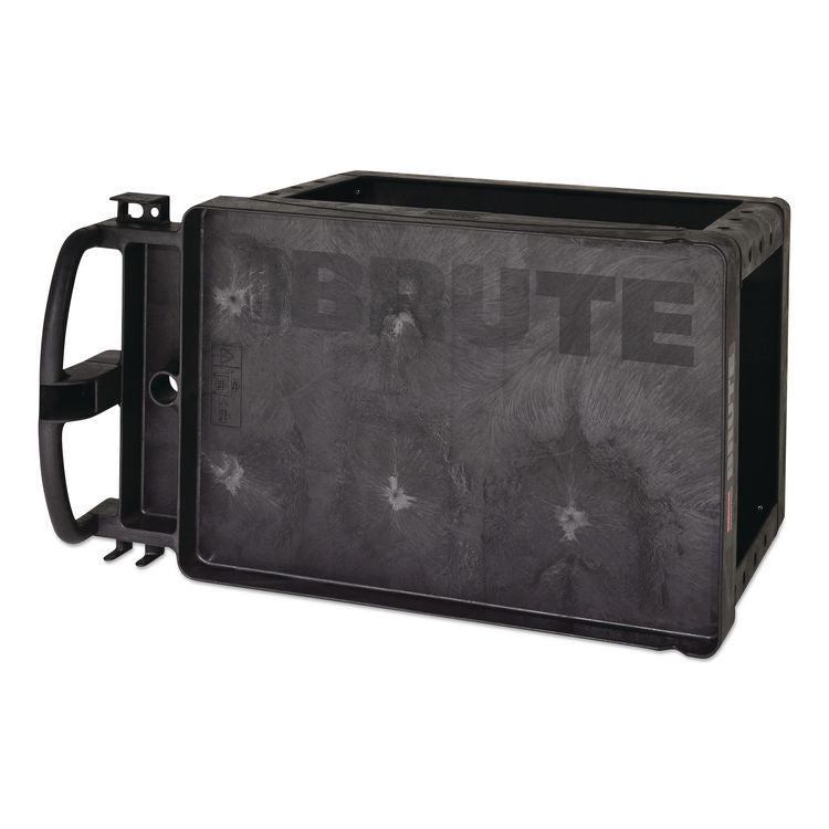 BRUTE Heavy-Duty Utility Cart with Lipped Shelves, Plastic, 2 Shelves, 500 lb Capacity, 17.13" x 38.5" x 38.88", Black