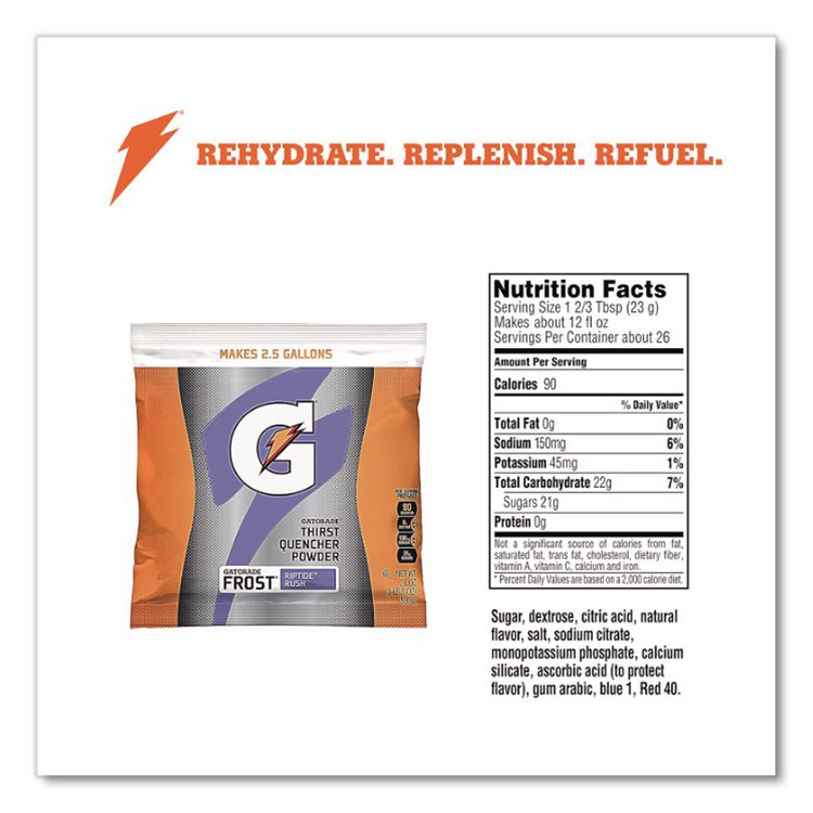 Original Powdered Drink Mix, Riptide Rush, 21 oz Packets, Yields 2.5 Gallons per Packet, 32/Carton