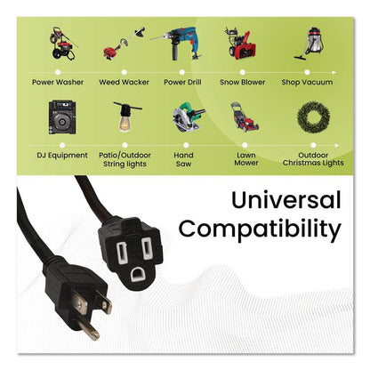 16 AWG Outdoor Extension Cord, 15 ft, 13 A, Black