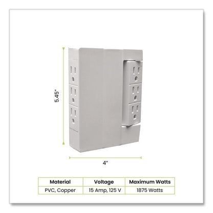 6 Outlet Swivel Wall Tap, White