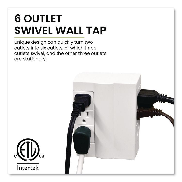 6 Outlet Swivel Wall Tap, White