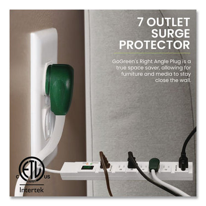 7 Outlet Surge Protector, 6 ft Cord, 1,200 J, White