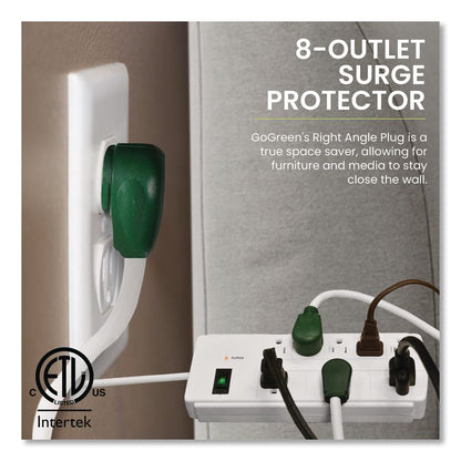 8 Outlet Surge Protector, 6 ft Cord, 750 J, White
