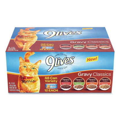 Gravy Classics Wet Cat Food Variety Pack, Assorted Flavors, 5.5 oz Can, 48/Carton