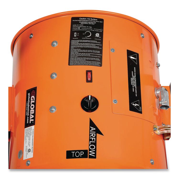 Portable Salamander Heater with Adjustable Thermostat, 30,000 W, 22 x 28 x 38.5, Orange