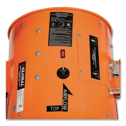 Electric Salamander Heater with Adjustable Thermostat, 208 V, 15,000 W, 23.03 x 34.75 x 24.68, Orange