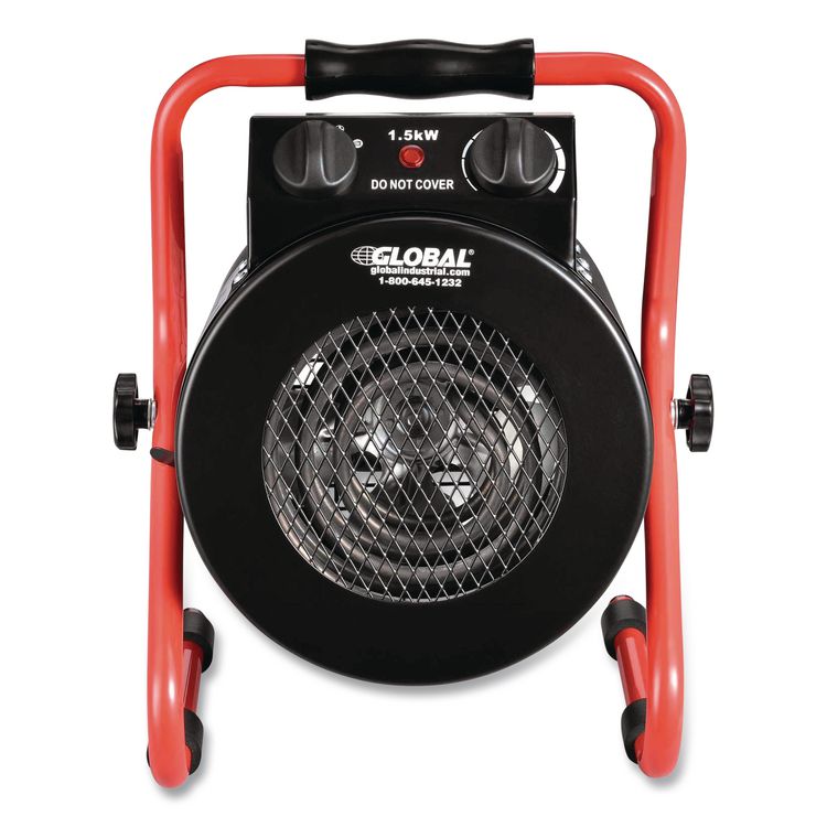 Portable Electric Space Heater, 1,500 W, 11.25 x 14.75 x 17.5, Black
