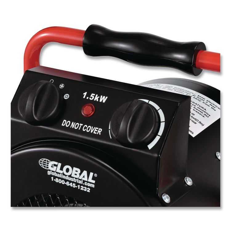 Portable Electric Space Heater, 1,500 W, 11.25 x 14.75 x 17.5, Black
