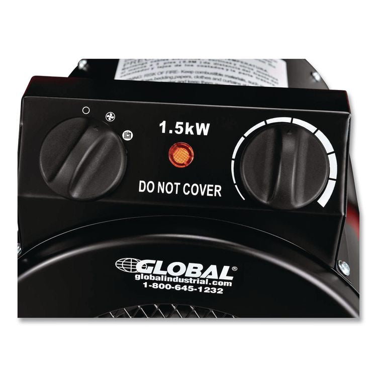 Portable Electric Space Heater, 1,500 W, 11.25 x 14.75 x 17.5, Black