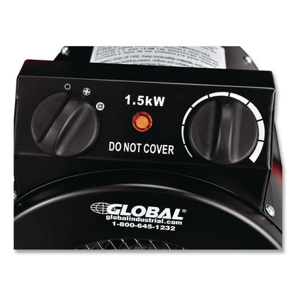 Portable Electric Space Heater, 1,500 W, 11.25 x 14.75 x 17.5, Black