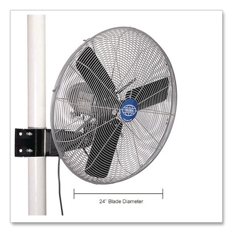Deluxe Oscillating Fan, Pole or Column Mount, 24", 4,660 CFM, 1/2 hp