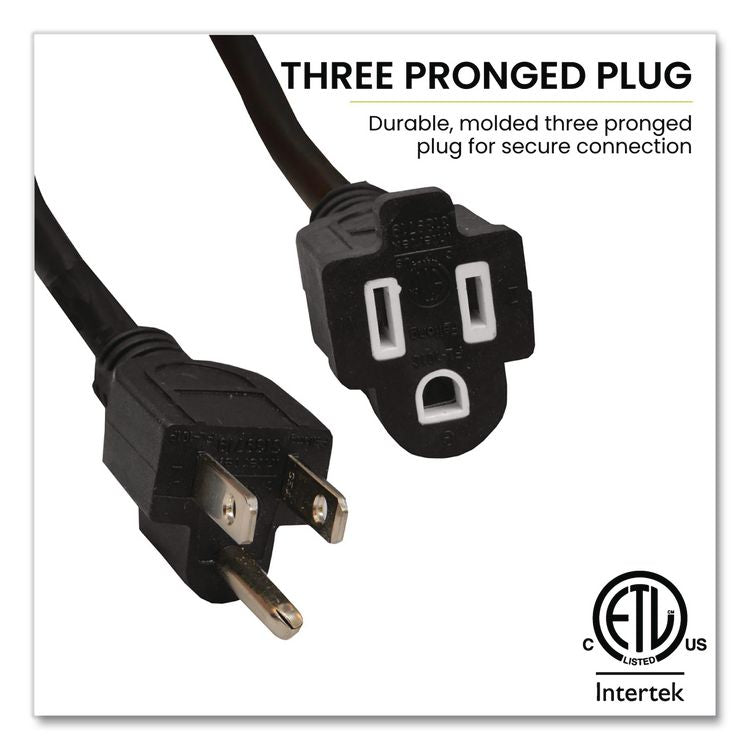 14 AWG Outdoor Extension Cord, 25 ft, 15 A, Black