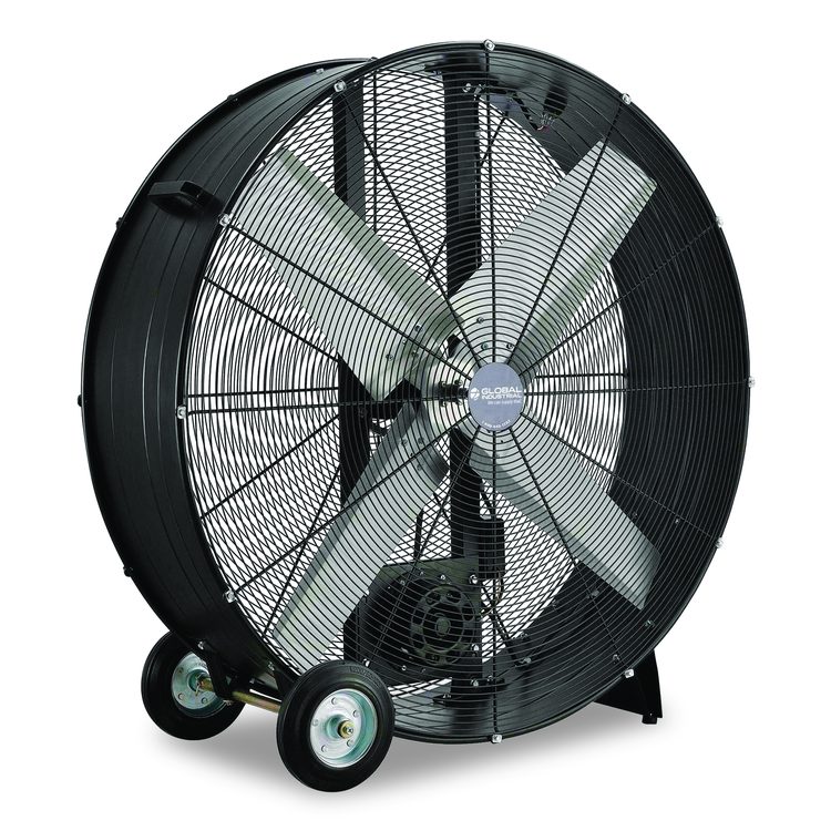 Portable Drum Blower Fan, 42", 2 Speeds, Black