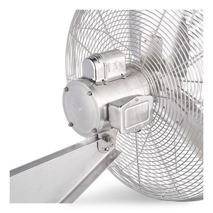 Washdown Wall Mount Fan, 24", 1 Speed, Silver