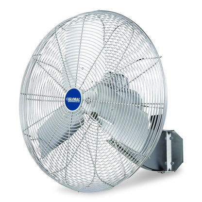 Washdown Wall Mount Fan, 24", 1 Speed, Silver