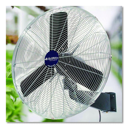 Oscillating Wall Mount Fan, 24", 3 Speeds, Black