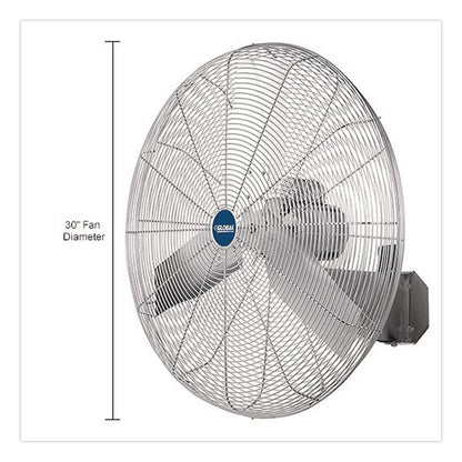 Washdown Wall Mount Fan, 30", 1 Speed, Silver