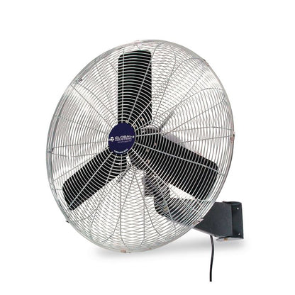 Oscillating Wall Mount Fan, 24", 3 Speeds, Black