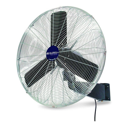 Oscillating Wall Mount Fan, 24", 3 Speeds, Black