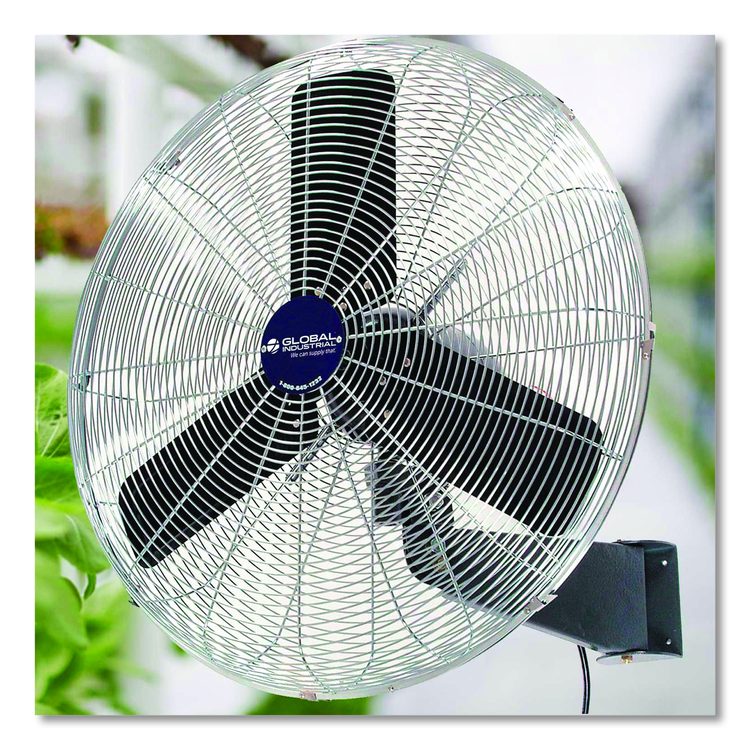 Oscillating Wall Mount Fan, 30", 3 Speeds, Black