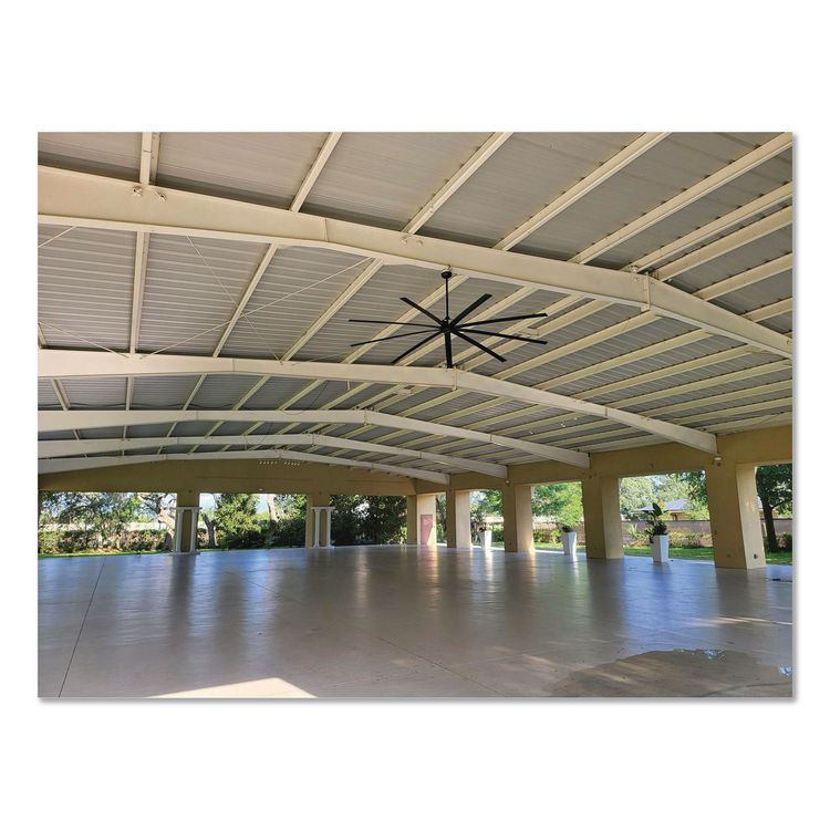 Industrial Ceiling Fan, 96", 6 Speeds, 10,500 CFM, Black