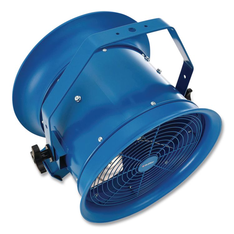 High Velocity Drum Fan with Yoke Mount, 14", 1 Speed, Blue