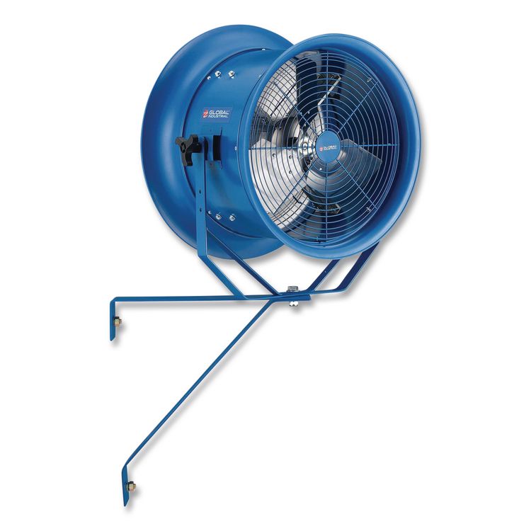 High Velocity Drum Fan with Yoke Mount, 18", 1 Speed, Blue