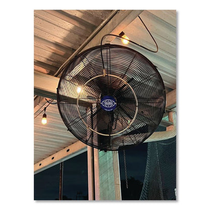 Industrial Wall Mounted Oscillating Fan, 18", 3 Speeds, Black