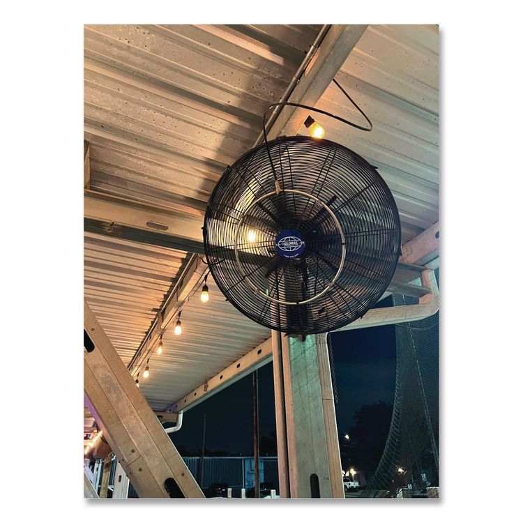 Industrial Wall Mounted Oscillating Fan, 18", 3 Speeds, Black