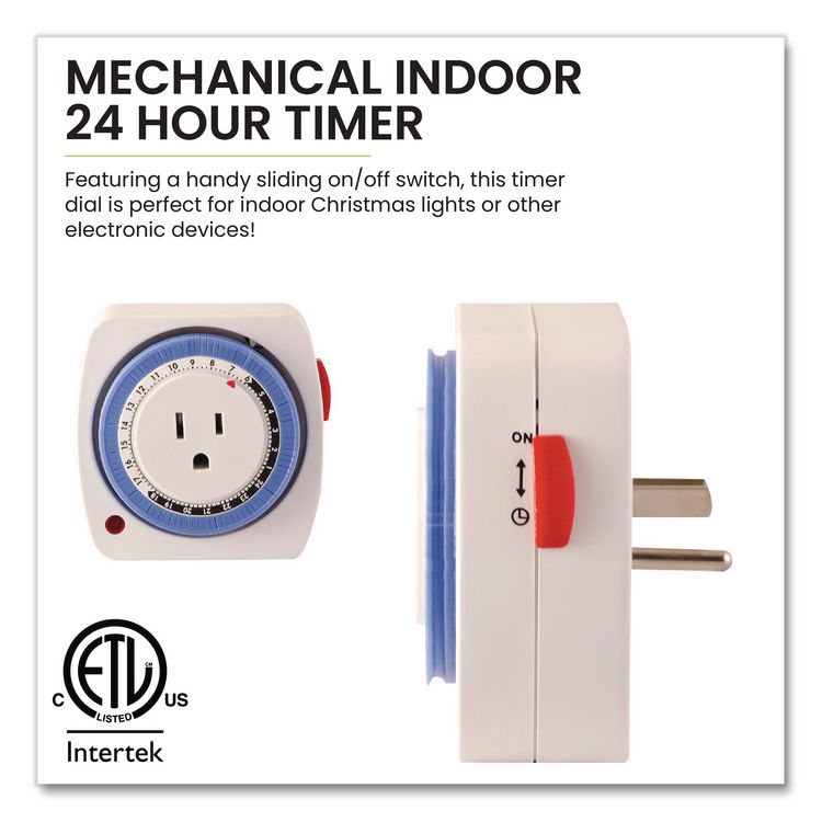 AC Indoor Timer, Analog, 4 x 3, White