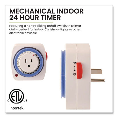 AC Indoor Timer, Analog, 4 x 3, White