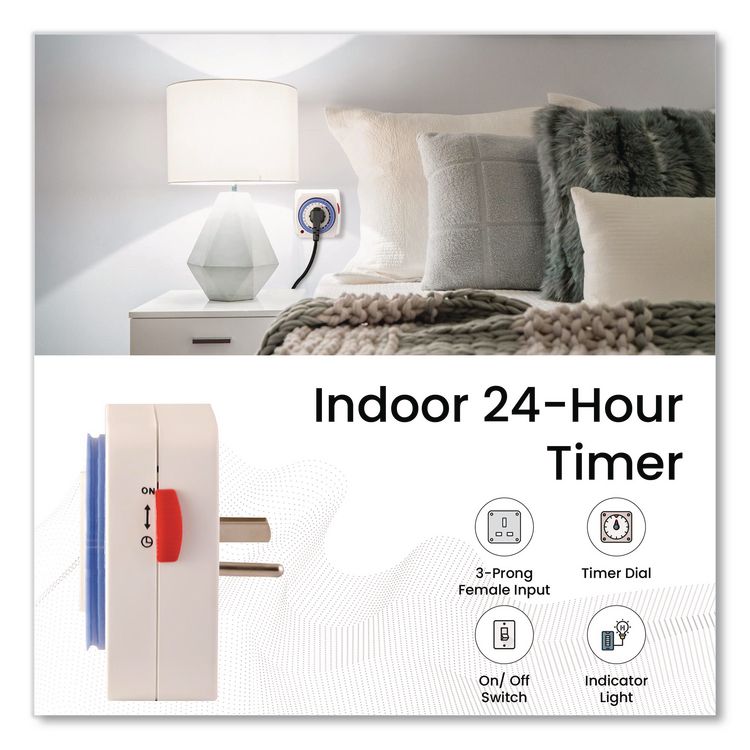 AC Indoor Timer, Analog, 4 x 3, White