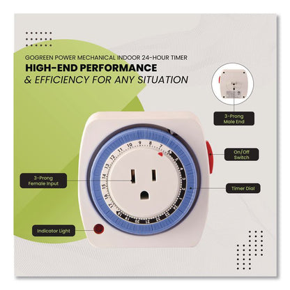 AC Indoor Timer, Analog, 4 x 3, White