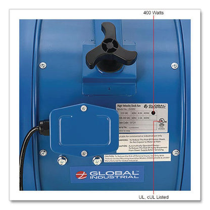 High Velocity Fan, Wall and Column Mount, 14", 1 Speed, Blue