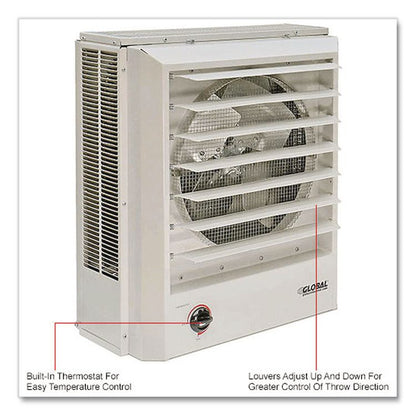Unit Heater Horizontal or Vertical Downflow, Multi-Watt, 10,000 W, 19 x 8.5 x 21.44, White