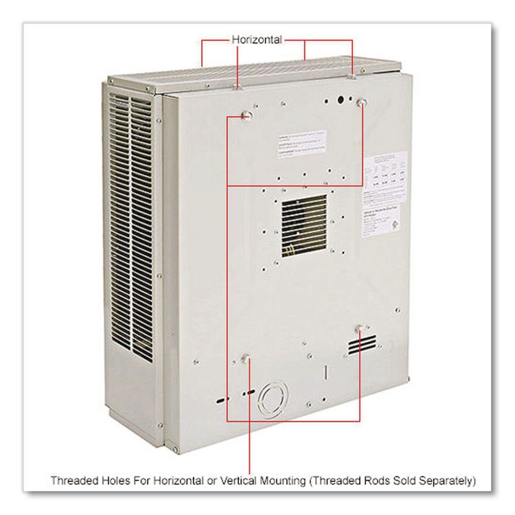 Unit Heater Horizontal or Vertical Downflow, Multi-Watt, 10,000 W, 19 x 8.5 x 21.44, White