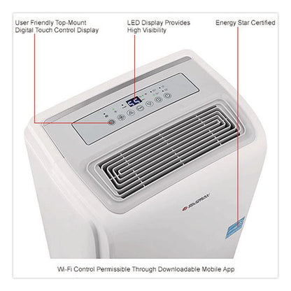 Portable Dehumidifier with Pump and Wi-Fi, 9.62 x 11.62 x 19.87, White