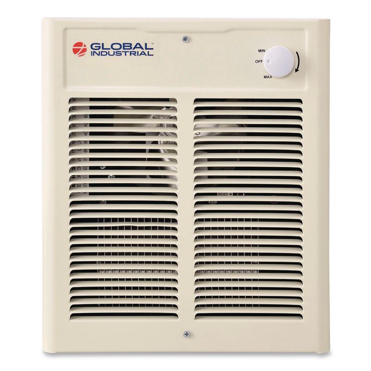 Fan Forced Wall Heater, Shaded Pole Motor, 1,500 W, 10.63 x 4.75 x 12.25, White