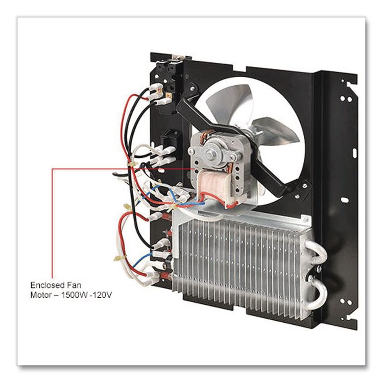 Fan Forced Wall Heater, Shaded Pole Motor, 1,500 W, 10.63 x 4.75 x 12.25, White