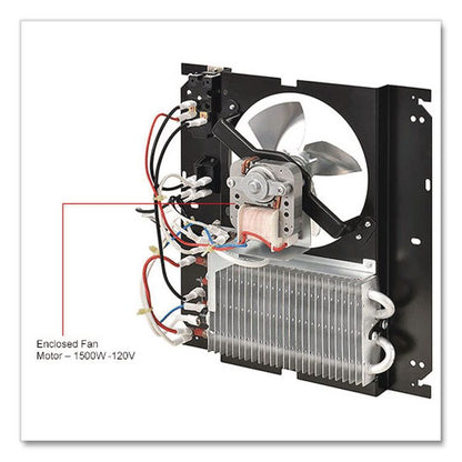 Fan Forced Wall Heater, Shaded Pole Motor, 1,500 W, 10.63 x 4.75 x 12.25, White